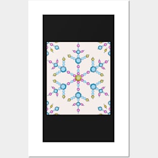 Faux Diamante Snowflakes Posters and Art